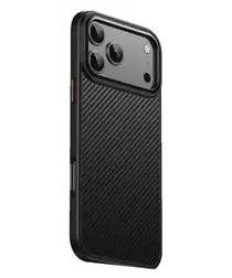 Apple iPhone 17 Pro Hoesje MagSafe Back Cover Carbon Fiber Zwart afbeelding