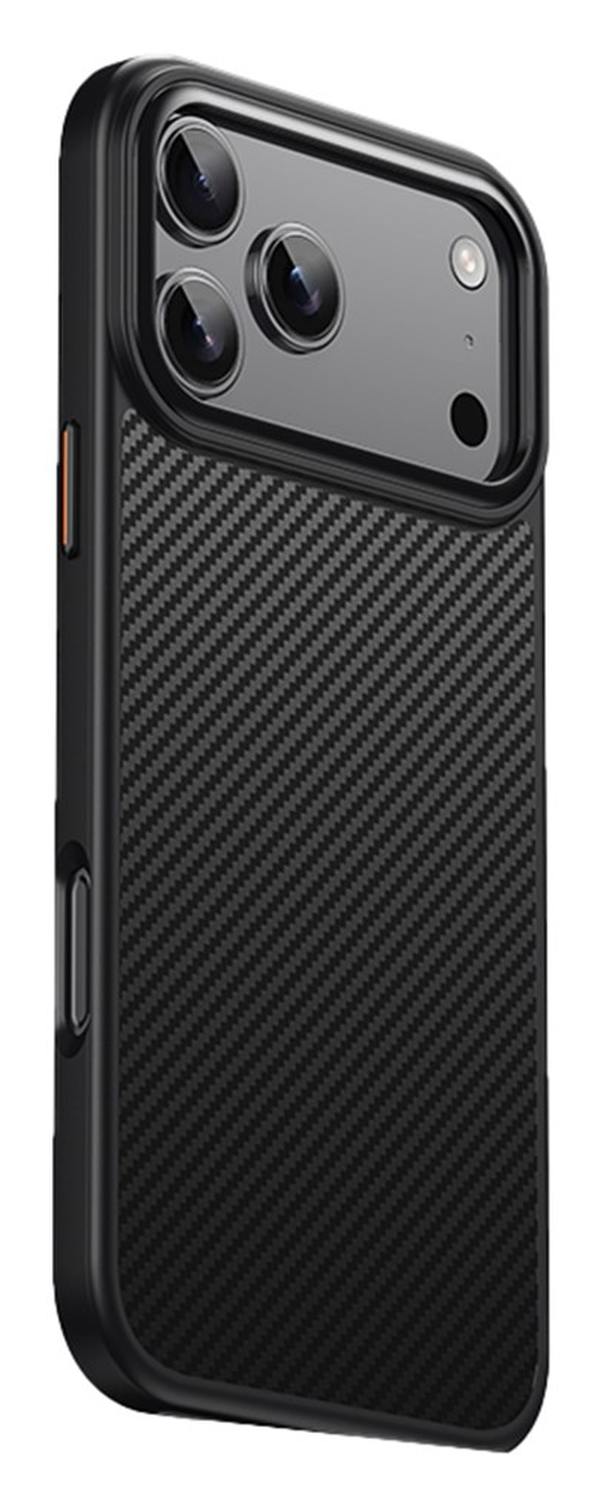 Apple iPhone 17 Pro Hoesje MagSafe Back Cover Carbon Fiber Zwart afbeelding 1