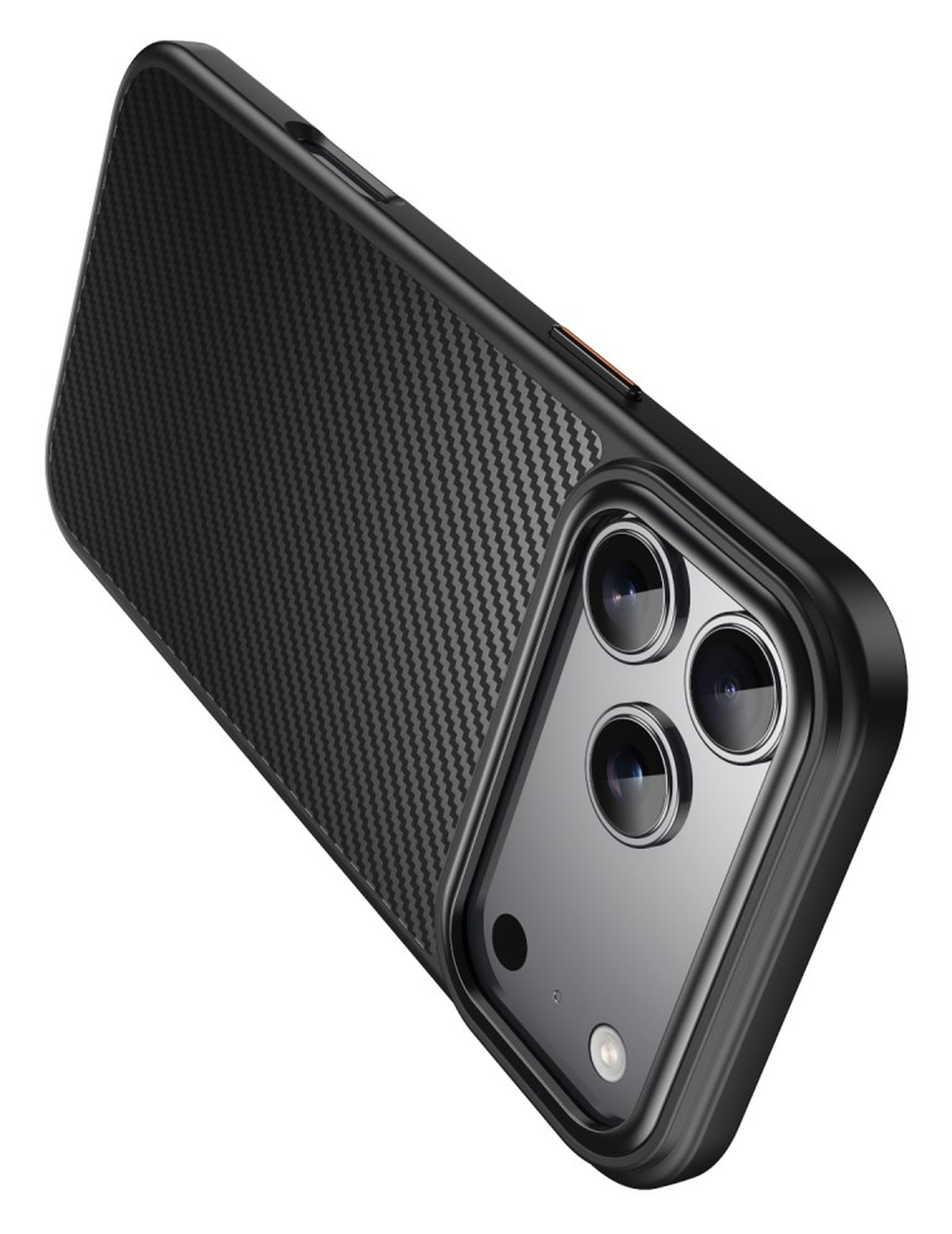 Apple iPhone 17 Pro Hoesje MagSafe Back Cover Carbon Fiber Zwart afbeelding 4