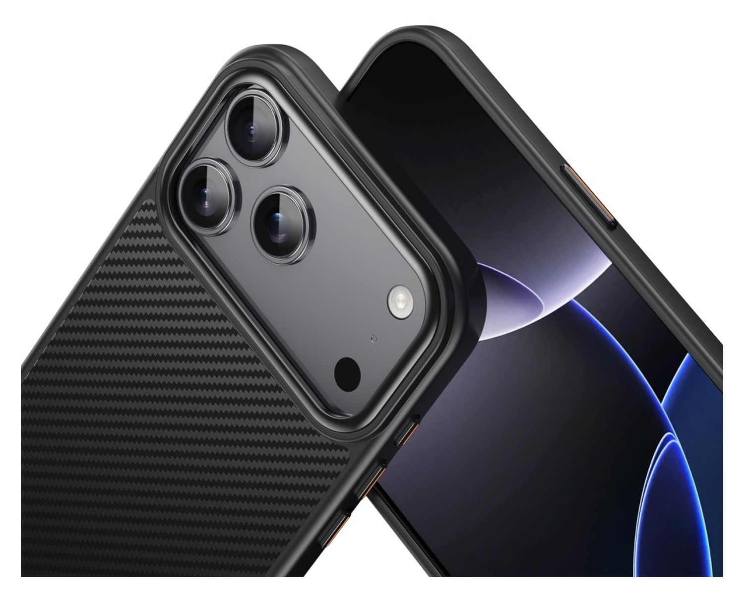Apple iPhone 17 Pro Max Hoesje MagSafe Back Cover Carbon Fiber Zwart afbeelding 12