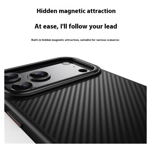 Apple iPhone 17 Pro Max Hoesje MagSafe Back Cover Carbon Fiber Zwart afbeelding 8