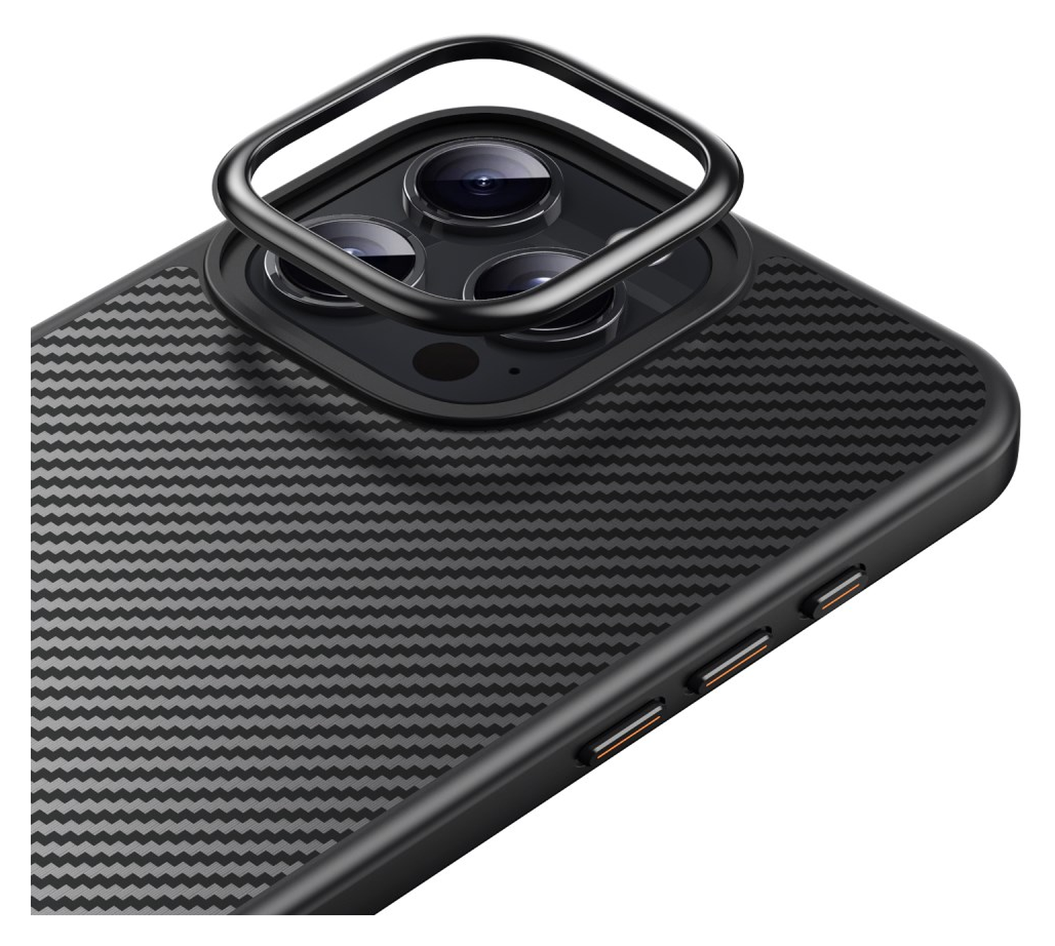 Apple iPhone 16 Pro Max Hoesje MagSafe Back Cover Carbon Fiber Zwart afbeelding 11