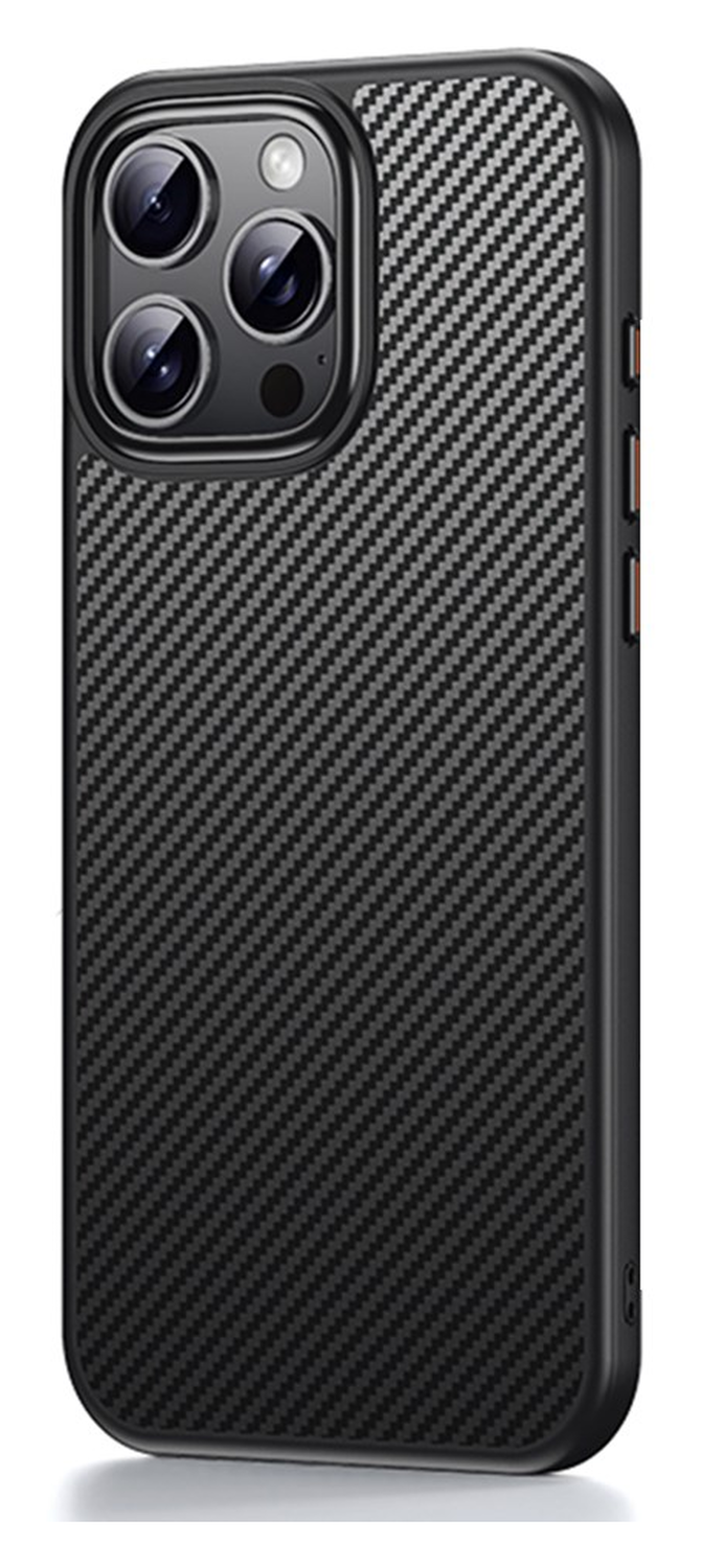 Apple iPhone 16 Pro Max Hoesje MagSafe Back Cover Carbon Fiber Zwart afbeelding 2