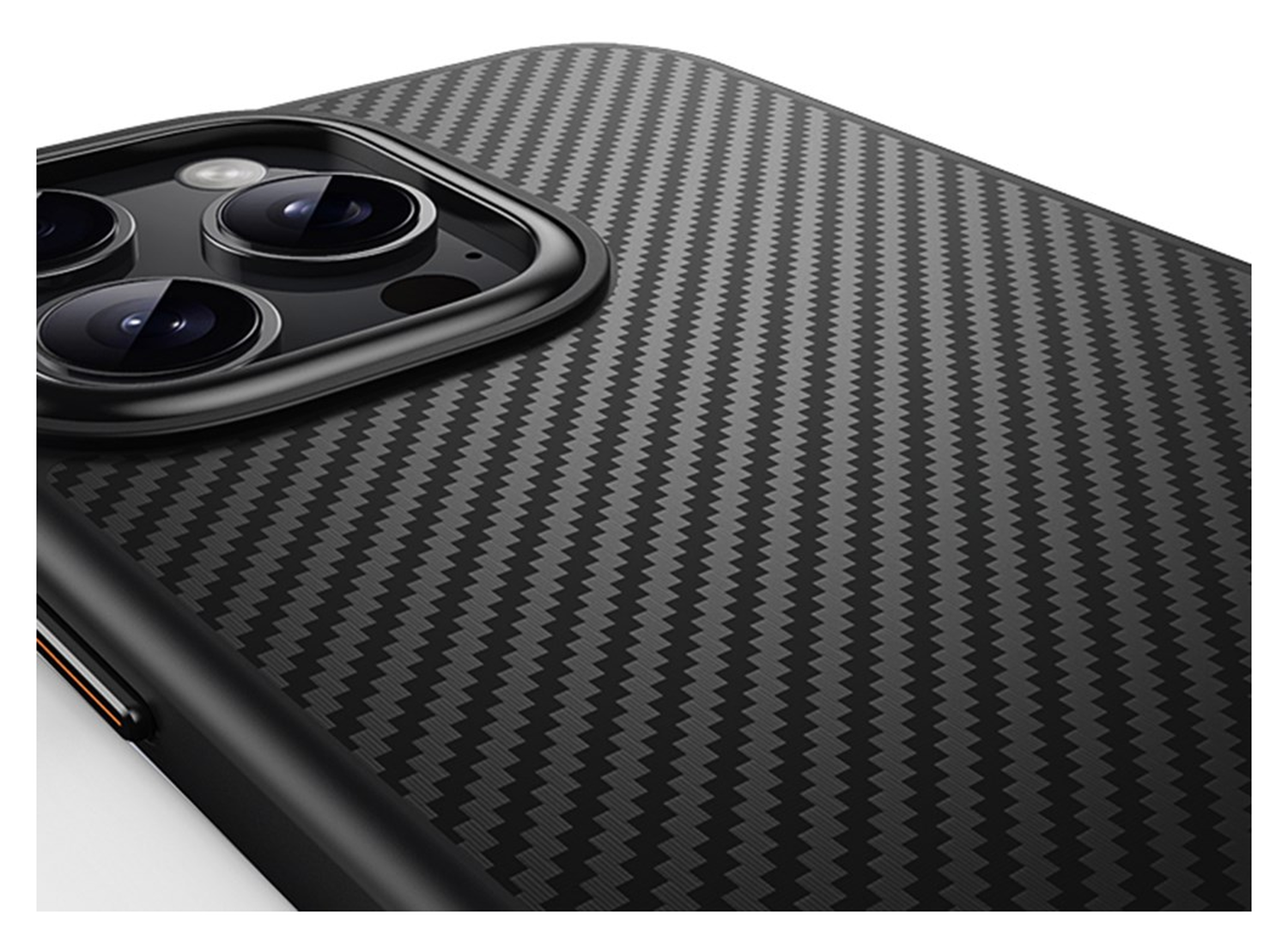Apple iPhone 16 Pro Max Hoesje MagSafe Back Cover Carbon Fiber Zwart afbeelding 7