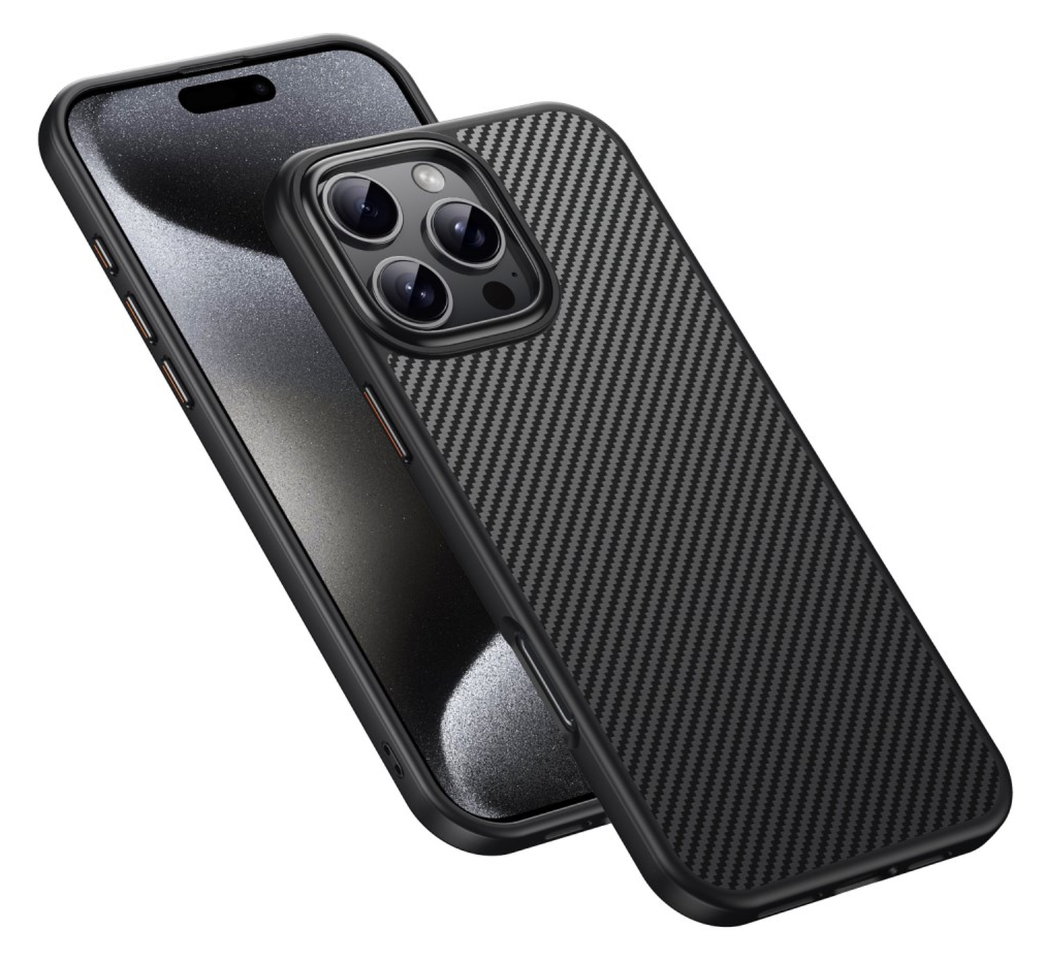 Apple iPhone 16 Pro Max Hoesje MagSafe Back Cover Carbon Fiber Zwart afbeelding 9