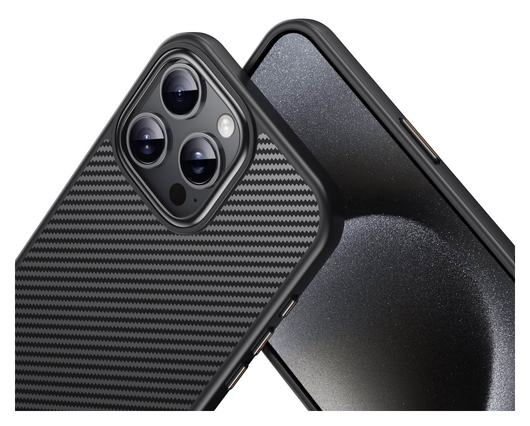Apple iPhone 16 Pro Max Hoesje MagSafe Back Cover Carbon Fiber Zwart afbeelding 10