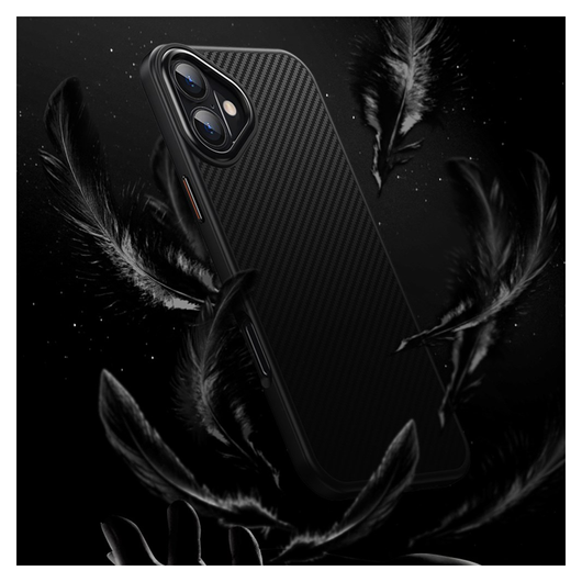 Apple iPhone 16 Hoesje MagSafe Back Cover Carbon Fiber Zwart afbeelding 4