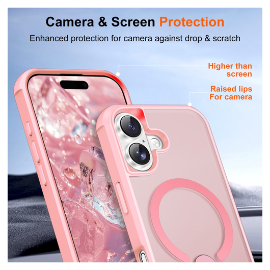 Apple iPhone 17 Hoesje MagSafe Back Cover met Kickstand Roze afbeelding 5