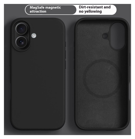 Apple iPhone 17 Hoesje MagSafe Siliconen Back Cover Dun Zwart afbeelding 2