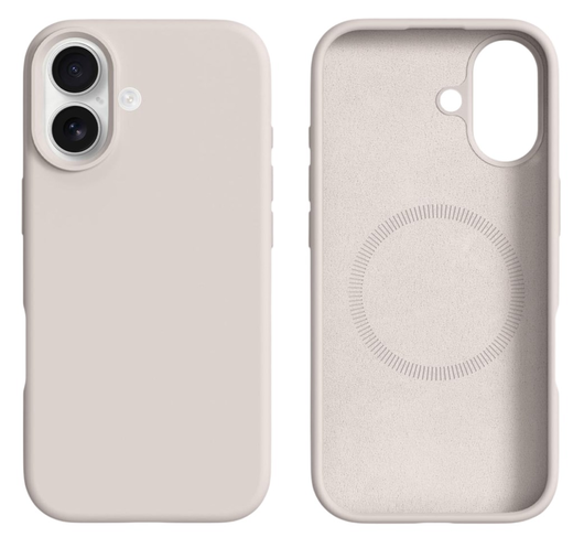 Apple iPhone 17 Hoesje MagSafe Siliconen Back Cover Dun Beige afbeelding 1