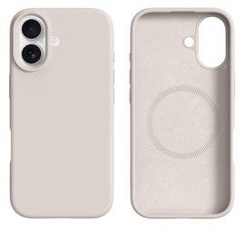 Apple iPhone 17 Hoesje MagSafe Siliconen Back Cover Dun Beige