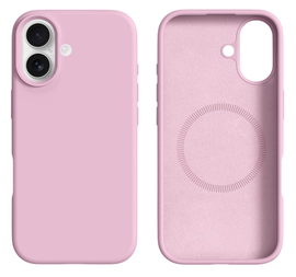 Apple iPhone 17 Hoesje MagSafe Siliconen Back Cover Dun Roze