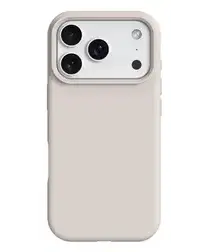 Apple iPhone 17 Pro Hoesje MagSafe Siliconen Back Cover Dun Beige afbeelding