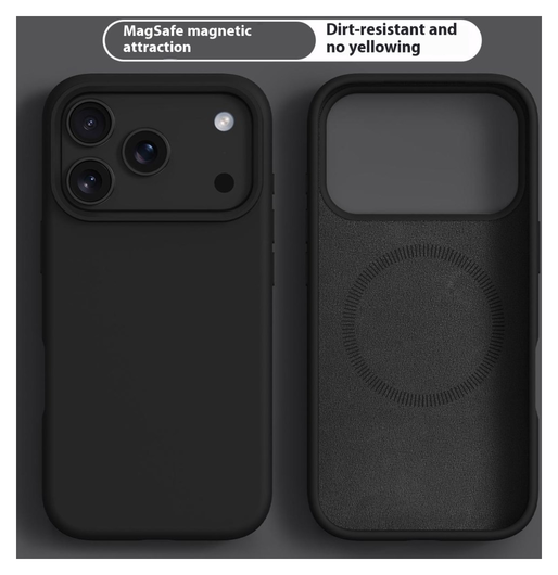 Apple iPhone 17 Pro Max Hoesje MagSafe Siliconen Back Cover Dun Zwart afbeelding 2