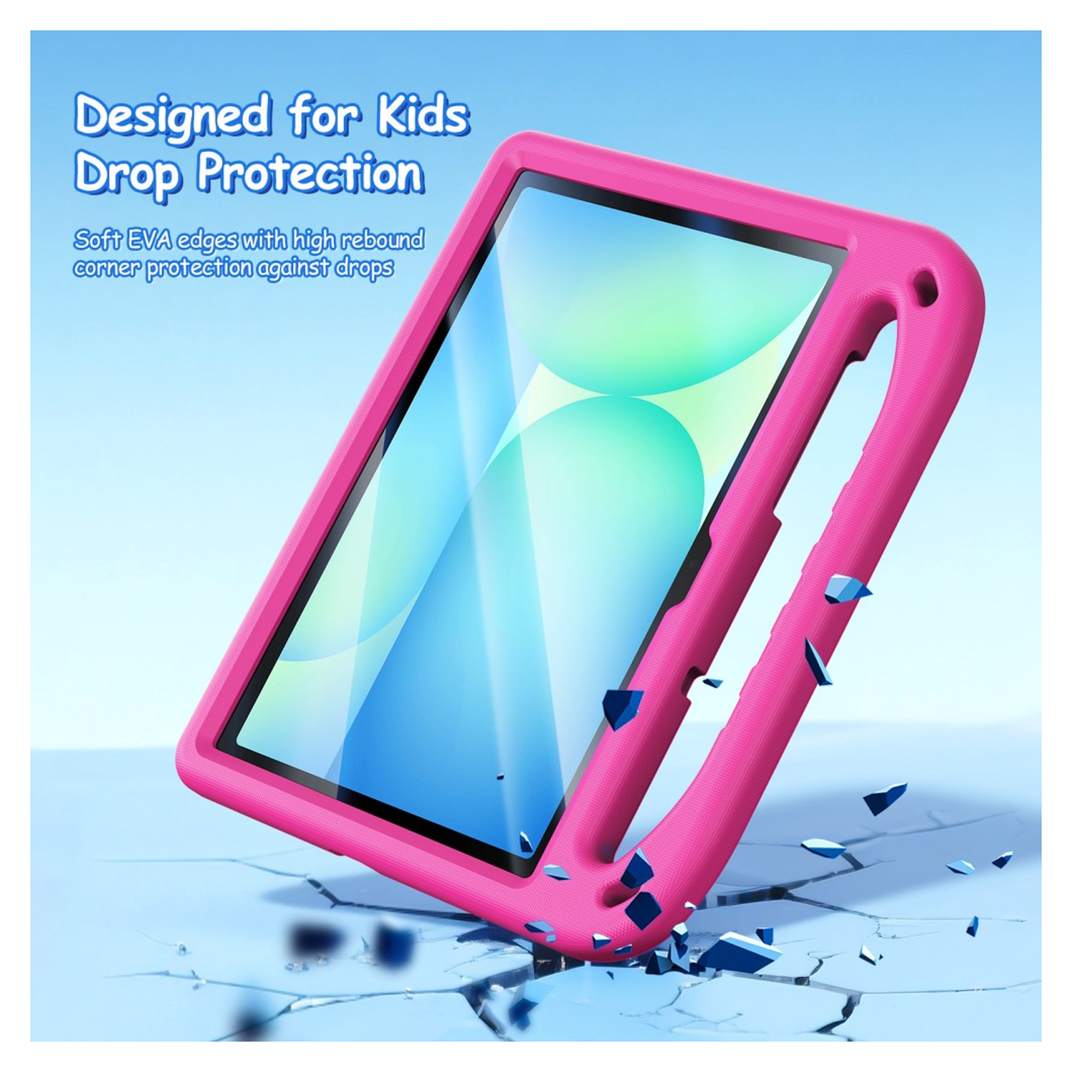 Dux Ducis PUFF Samsung Tab S10 Lite/S10 FE/S9 FE Kinder Tablethoes Handvat Roze afbeelding 6