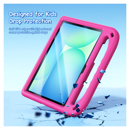 Dux Ducis PUFF Samsung Tab S10 Lite/S10 FE/S9 FE Kinder Tablethoes Handvat Roze afbeelding 6