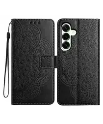 Samsung Galaxy A17 / A26 Hoesje Mandala Book Case met Pasjeshouder Zwart afbeelding