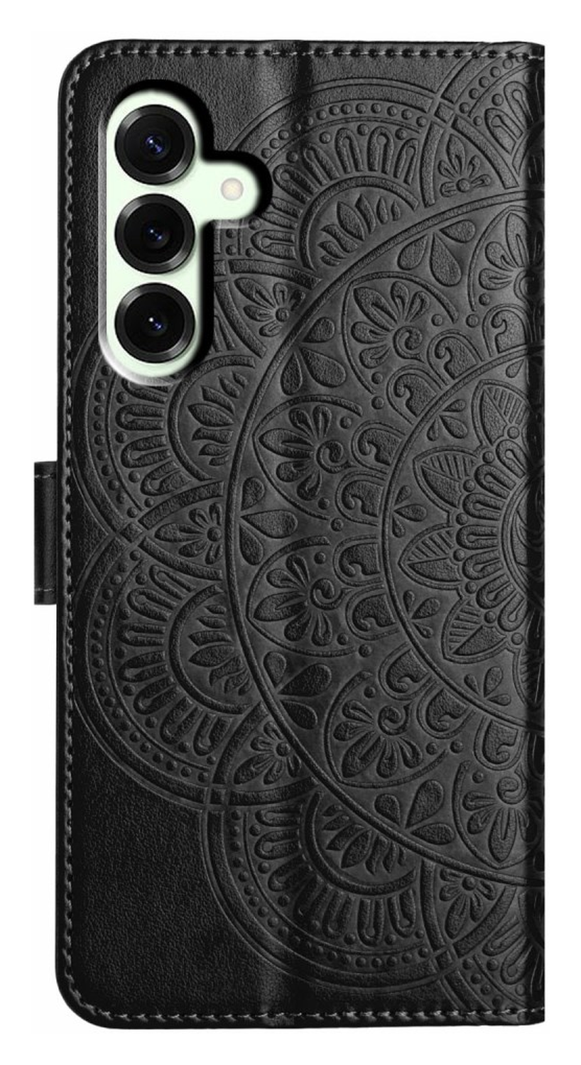 Samsung Galaxy A17 / A26 Hoesje Mandala Book Case met Pasjeshouder Zwart afbeelding 7