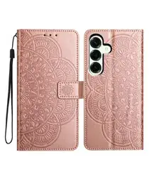 Samsung Galaxy A17 / A26 Hoesje Mandala Book Case met Pasjeshouder Roze Goud afbeelding