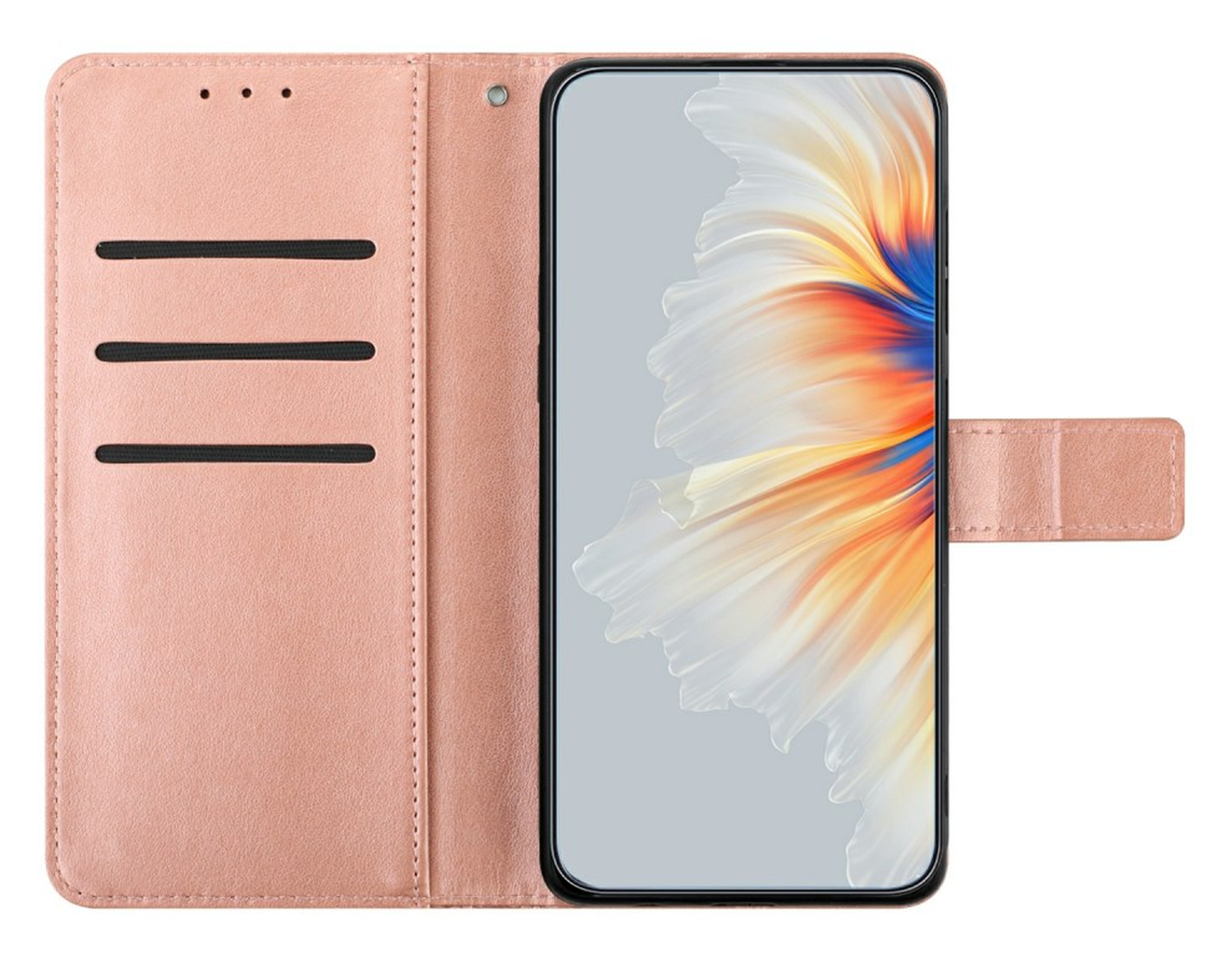 Samsung Galaxy A17 / A26 Hoesje Mandala Book Case met Pasjeshouder Roze Goud afbeelding 2