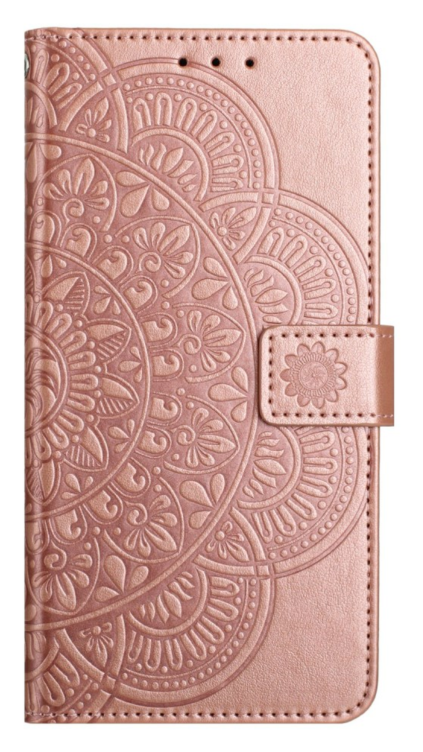 Samsung Galaxy A17 / A26 Hoesje Mandala Book Case met Pasjeshouder Roze Goud afbeelding 6