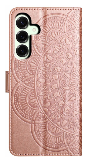 Samsung Galaxy A17 / A26 Hoesje Mandala Book Case met Pasjeshouder Roze Goud afbeelding 7