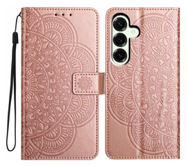 Samsung Galaxy A17 / A26 Hoesje Mandala Book Case met Pasjeshouder Roze Goud