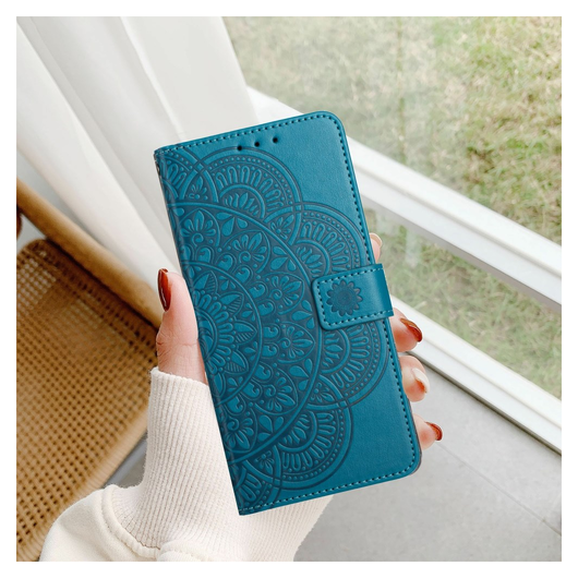 Samsung Galaxy A17 / A26 Hoesje Mandala Book Case met Pasjeshouder Blauw afbeelding 5