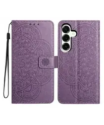 Samsung Galaxy A17 / A26 Hoesje Mandala Book Case met Pasjeshouder Paars afbeelding
