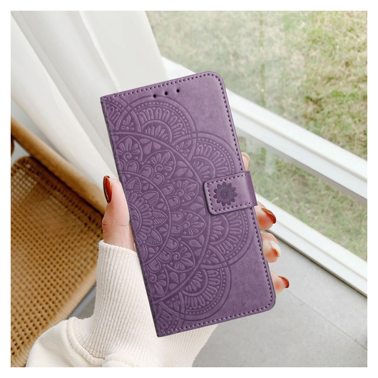 Samsung Galaxy A17 / A26 Hoesje Mandala Book Case met Pasjeshouder Paars afbeelding 5
