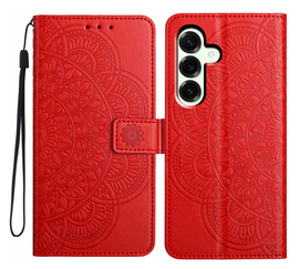 Samsung Galaxy A17 / A26 Hoesje Mandala Book Case met Pasjeshouder Rood