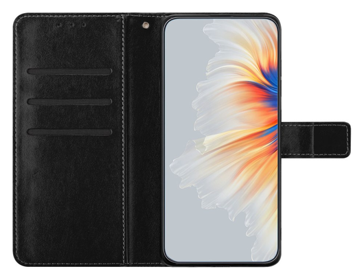 Samsung Galaxy S25 FE Hoesje Mandala Book Case met Pasjeshouder Zwart afbeelding 2