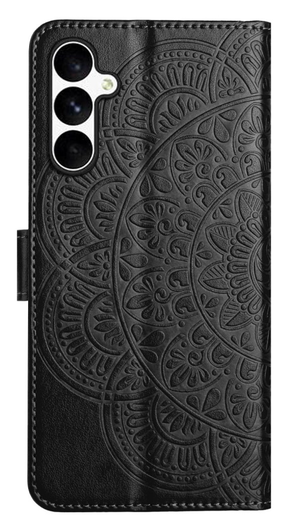 Samsung Galaxy S25 FE Hoesje Mandala Book Case met Pasjeshouder Zwart afbeelding 9