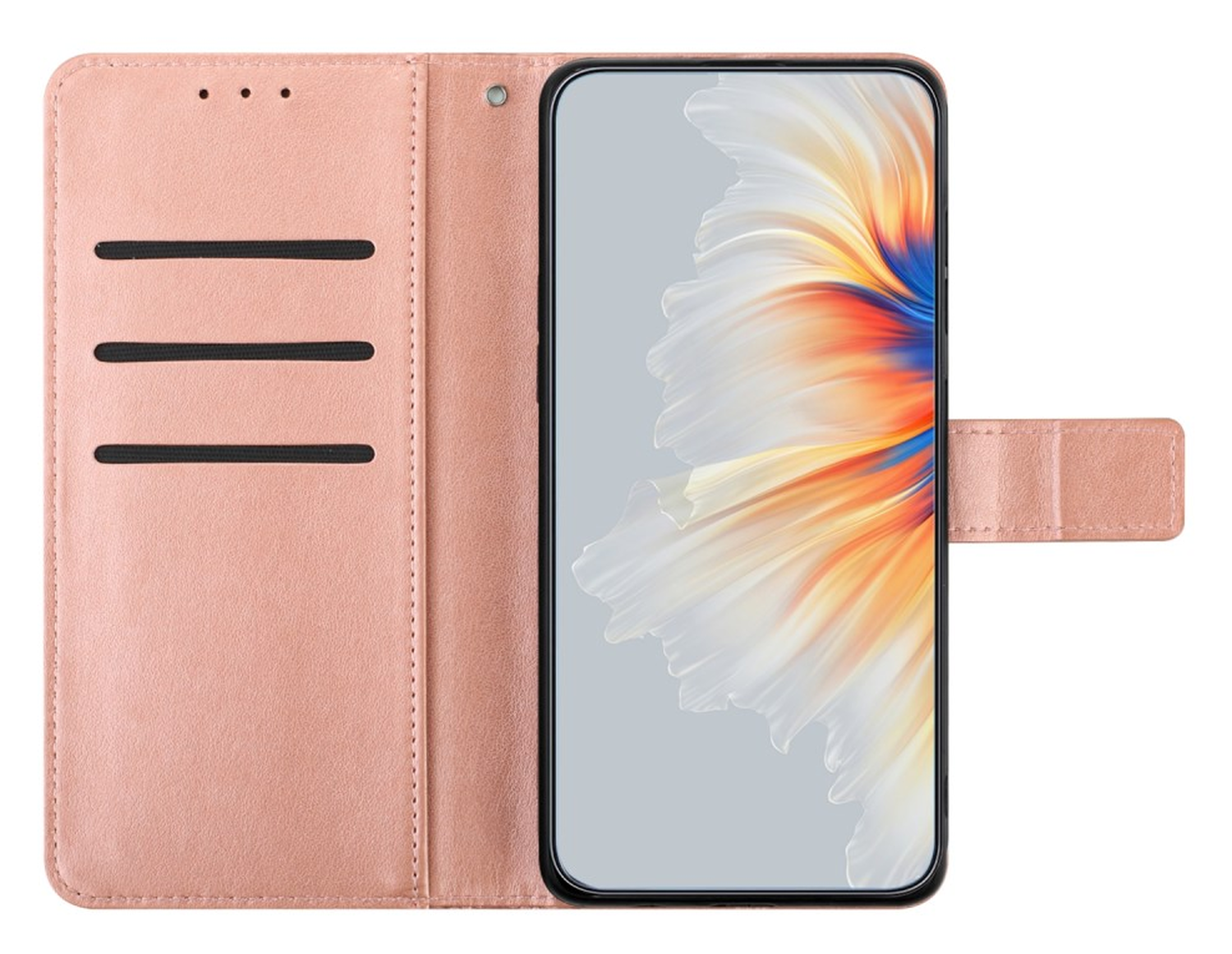 Samsung Galaxy S25 FE Hoesje Mandala Book Case met Pasjeshouder Roze Goud afbeelding 2