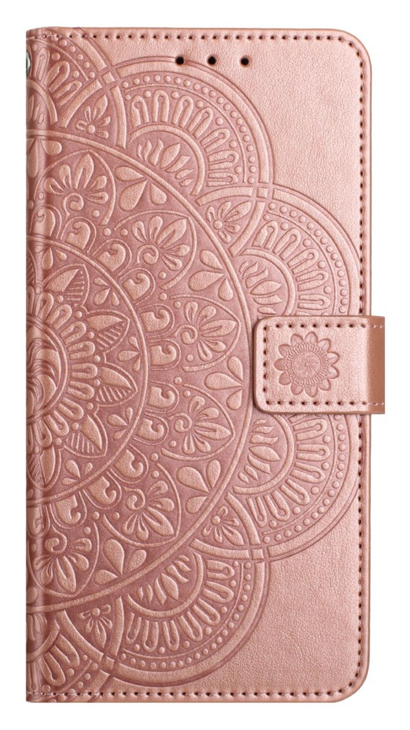Samsung Galaxy S25 FE Hoesje Mandala Book Case met Pasjeshouder Roze Goud afbeelding 8
