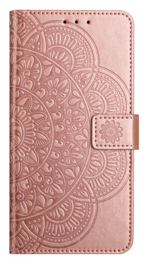 Samsung Galaxy S25 FE Hoesje Mandala Book Case met Pasjeshouder Roze Goud afbeelding 8