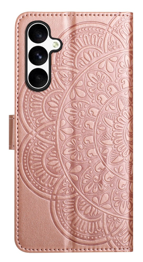 Samsung Galaxy S25 FE Hoesje Mandala Book Case met Pasjeshouder Roze Goud afbeelding 9