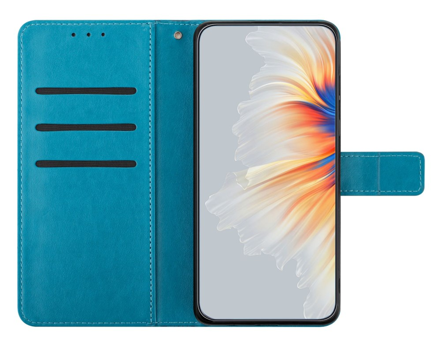 Samsung Galaxy S25 FE Hoesje Mandala Book Case met Pasjeshouder Blauw afbeelding 2