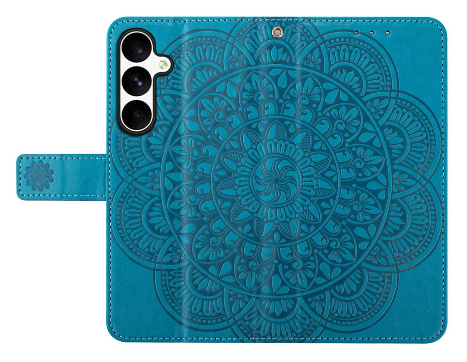 Samsung Galaxy S25 FE Hoesje Mandala Book Case met Pasjeshouder Blauw afbeelding 5