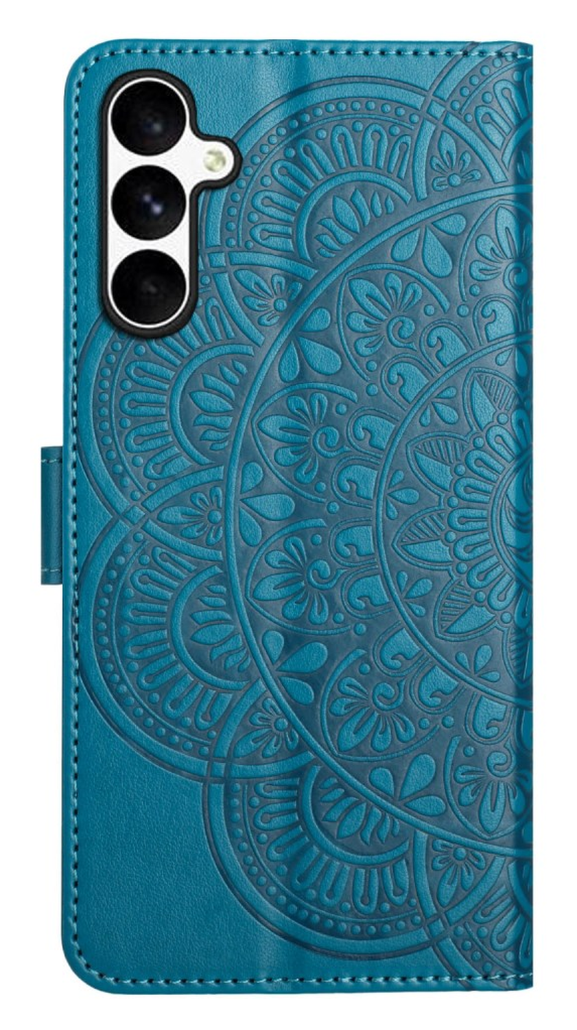 Samsung Galaxy S25 FE Hoesje Mandala Book Case met Pasjeshouder Blauw afbeelding 9