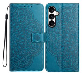 Samsung Galaxy S25 FE Hoesje Mandala Book Case met Pasjeshouder Blauw
