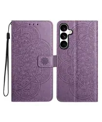 Samsung Galaxy S25 FE Hoesje Mandala Book Case met Pasjeshouder Paars afbeelding