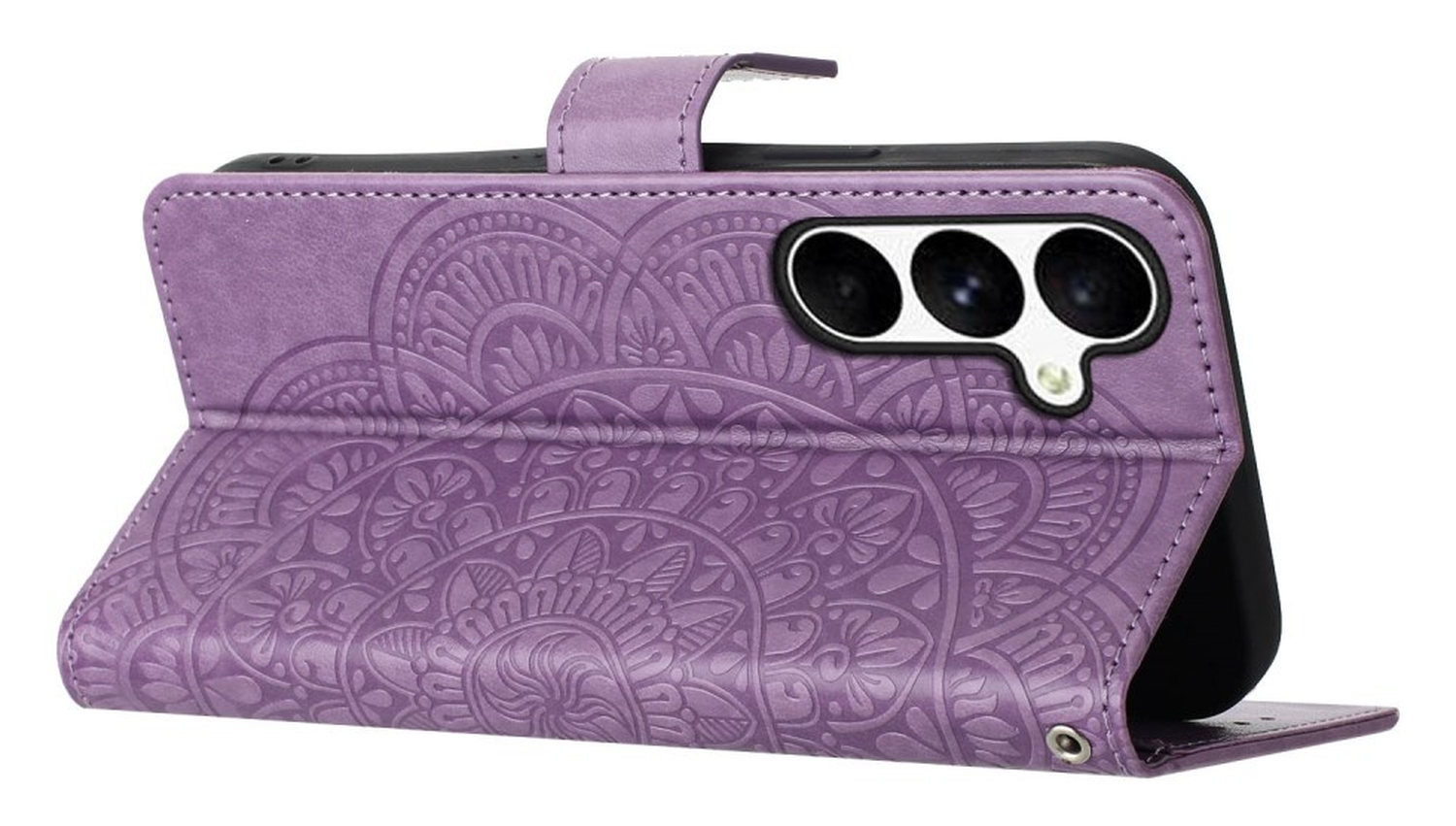 Samsung Galaxy S25 FE Hoesje Mandala Book Case met Pasjeshouder Paars afbeelding 4