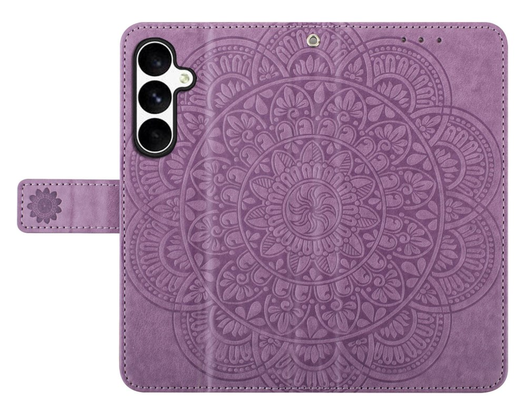 Samsung Galaxy S25 FE Hoesje Mandala Book Case met Pasjeshouder Paars afbeelding 5