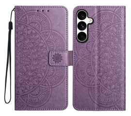 Samsung Galaxy S25 FE Hoesje Mandala Book Case met Pasjeshouder Paars