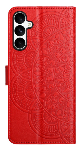 Samsung Galaxy S25 FE Hoesje Mandala Book Case met Pasjeshouder Rood afbeelding 9