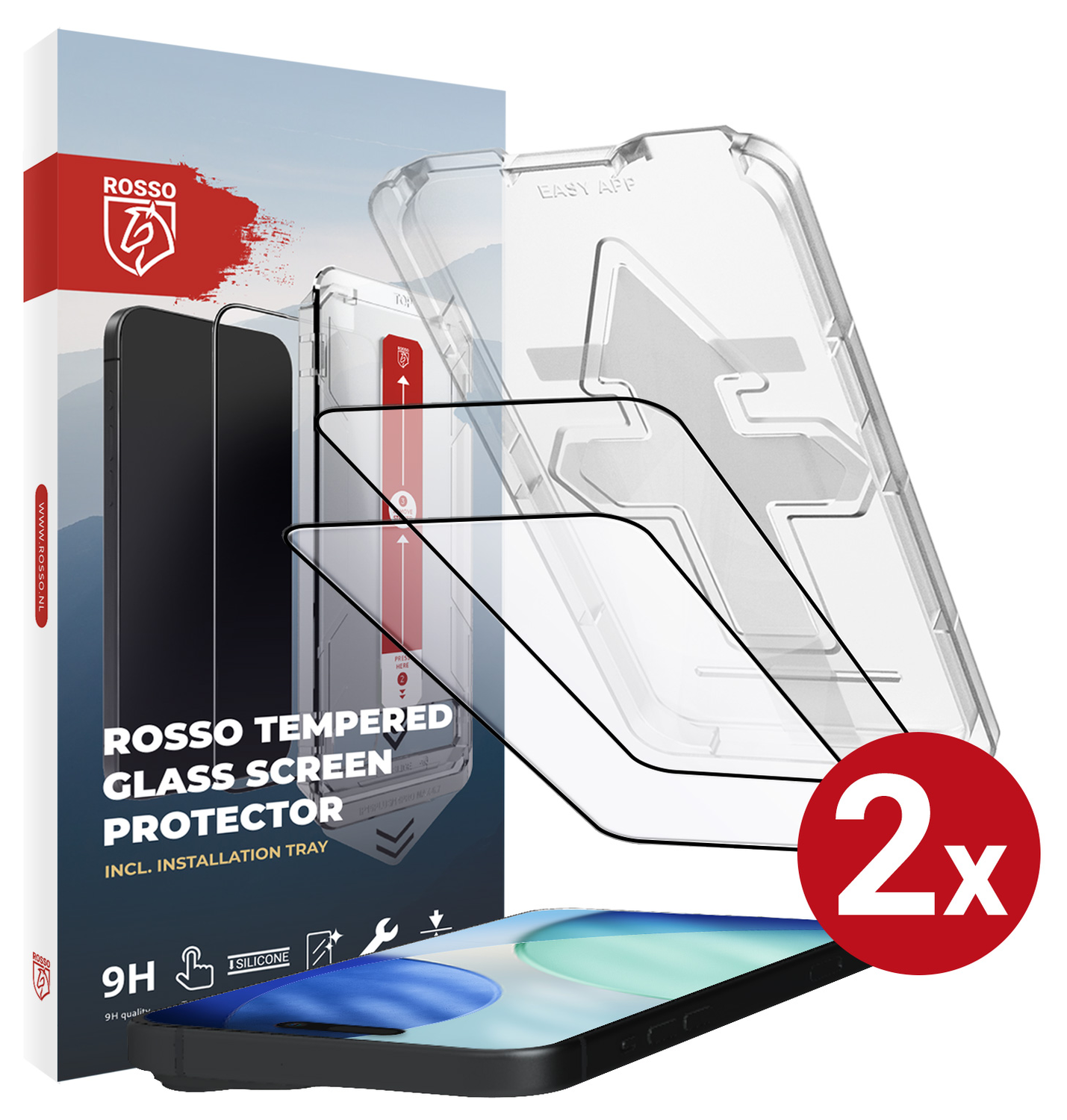 Rosso Apple iPhone 17 Tempered Glass met Installatietray (2-Pack) afbeelding 1