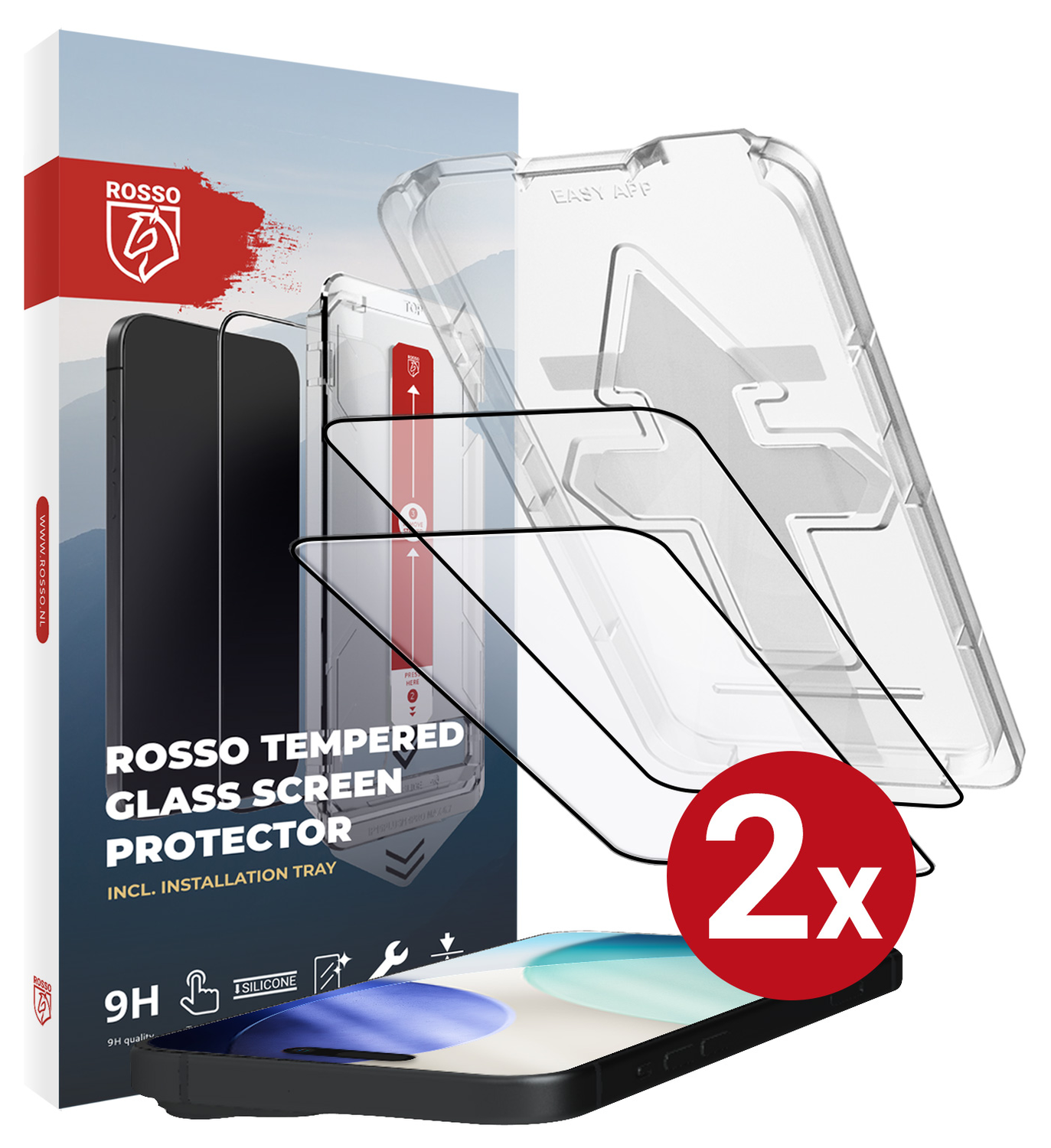 Rosso Apple iPhone 17 Pro Tempered Glass met Installatietray (2-Pack) afbeelding 10