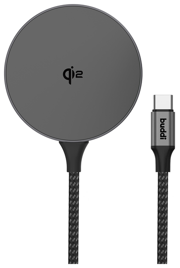 Buddi Power Qi2 Draadloze Magnetische MagSafe Oplader 15W met 1.5M Kabel Grijs afbeelding 8