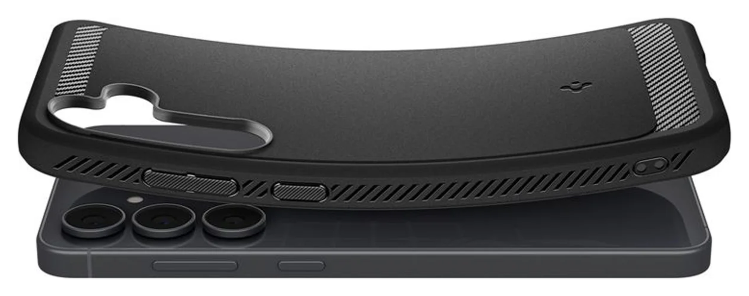 Spigen Rugged Armor Samsung Galaxy S25 FE Hoesje Back Cover Matte Zwart afbeelding 5